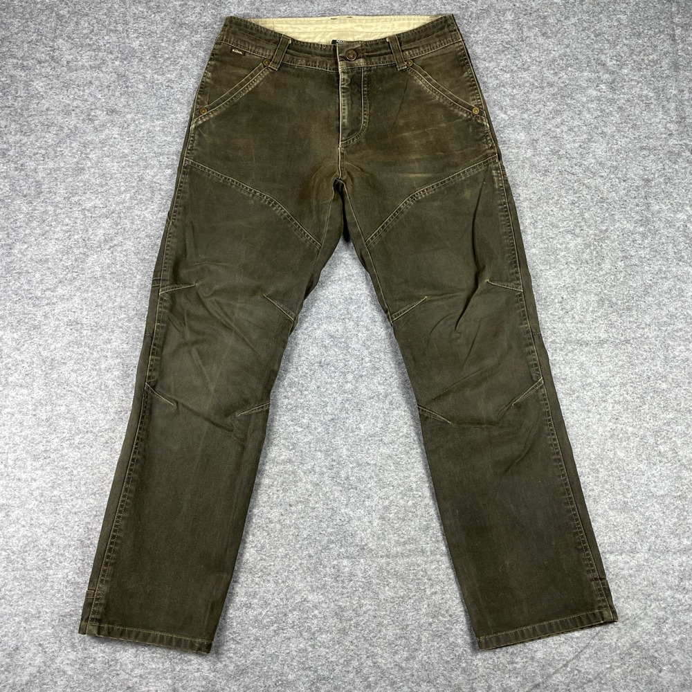 Kuhl Pants Mens 32x30 Olive The Lawless Canvas Hiking Articulated Knee Outdoor